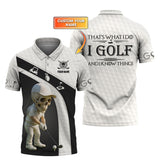 Maxcorners I Golf And Know Things Custom Golf Shirt Crazy Golf Skull Swing Tee Black White