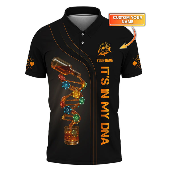 Poker In My DNA Custom Personalized Poker Chips Shirts, Poker Whiskey T Shirt, Poker Gift Ideas