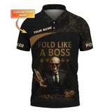Fold Like A Boss Poker Shirt for Men, Custom Poker T Shirts, Gifts for Poker Players