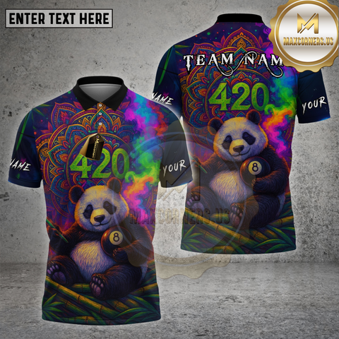 Maxcorners 8 Ball Panda 420 Art Multioptions Personalized Name, Team Name Unisex 3D Shirt