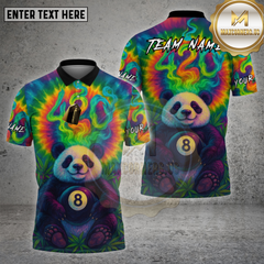 Maxcorners 8 Ball Panda 420 Tie-Dye Psychedelic Multioptions Personalized Name, Team Name Unisex 3D Shirt