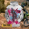Maxcorners Motocross Xtreme ( Pink Blue ) Customize Name 3D Shirts