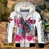 Maxcorners Motocross Xtreme ( Pink Blue ) Customize Name 3D Shirts