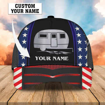 Maxcorners America Caravan Camping Car Baseball Cap Hat Personalized Name Cap For Camping LM0402