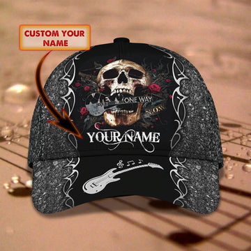 Maxcorners Customized Skull Guitar Classic Cap Hat For My Guitarist Friend, To My Son Daughter Love Guitar Gifts LM0402
