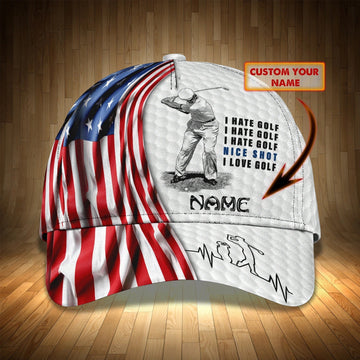 Maxcorners Personalized 3D All Over Print Baseball Cap Hat For Golf Men, Man Golf Caps, I Love Golf Cap Hat LM0402