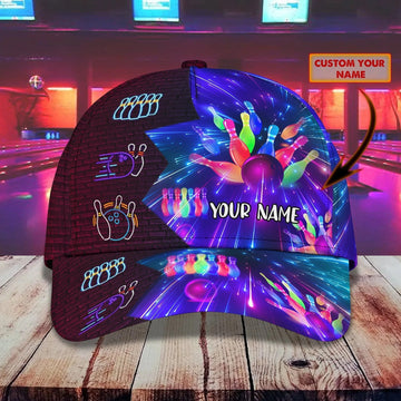 Maxcorners Personalized Name Bowling Cap Hat, Baseball Cap For Bowler, Bowler Hat, Gift For Bowling Player LM0402
