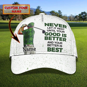 Maxcorners Customized With Name All Over Print 3D Cap For Dad Golf, Man Golfer Hat Caps, Dad Golf Caps LM0402