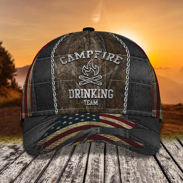 Maxcorners 3D Classic Cap Campfire Personalized Name Cap LM0402