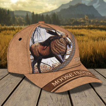 Maxcorners 3D Classic Cap Moose Hunterpersonalized Name Cap LM0402