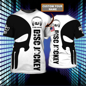 Maxcorners DJ Skull Personalized 3D All Over Printed Shirt