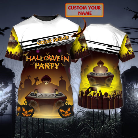 Maxcorners DJ Halloween Party Personalized 3D All Over Printed Shirt