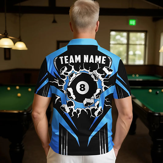 Maxcorners Billiard 8 Ball Break Multicolor Options Personalized Name, Team Name 3D Shirts (4 Colors)