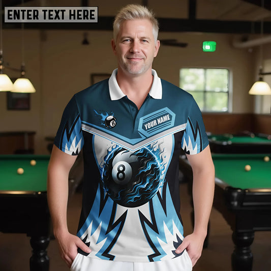 Maxcorners Billiard Wing 8 Ball Multicolor Options Personalized Name, Team Name 3D Shirts (4 Colors)