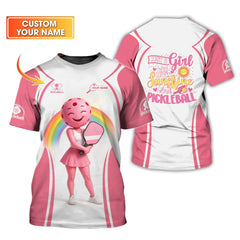 Maxcorners Custom Pink Pickleball Shirt – Just a Girl Who Loves Sunshine and Pickleball Gift Tee