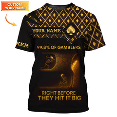 Maxcorners Personalized Name Poker Polos, 99.8% Of Gamblers Poker Shirt, Funny Poker Shirts, Gift For Poker LoversLM1009