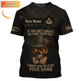 Texas Hold Em Shirts, Custom Name Poker Player Polos, Skull Poker Shirt