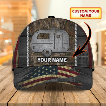 Maxcorners Customized 3D Full Printed Camping Caravan Cap Hat, Baseball Camping Cap Hat, Camp Cap Hat LM0402
