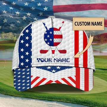Maxcorners Personal With Name American Baseball Golf Caps, Hat For Golfer Man, Birthday Present To Golf Lover LM0402