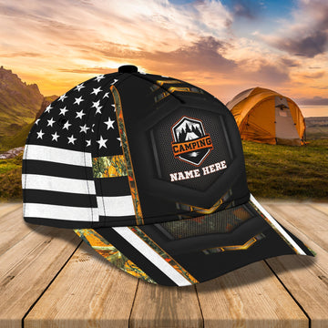 Maxcorners 3D Classic Cap Camping 02 Personalized Name Cap LM0402