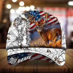 Maxcorners Premium Art Deer Hunting Creepy Camo Pattern 3D Multicolor Personalized Cap