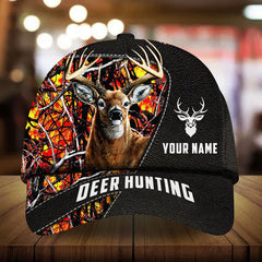 Maxcorners Premium Deer Hunting Leather Pattern 3D Multicolor Personalized Cap