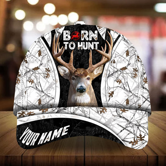 Maxcorners Born To Hunt Deer Hunting Camo Pattern 3D Multicolor Personalized Cap