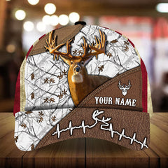 Maxcorners Premium Heart Line Leather Pattern 3D Multicolor Personalized Cap