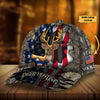 Maxcorners Eternity Cracked US Flag Deer Hunting Camo Pattern 3D Multicolor Personalized Cap