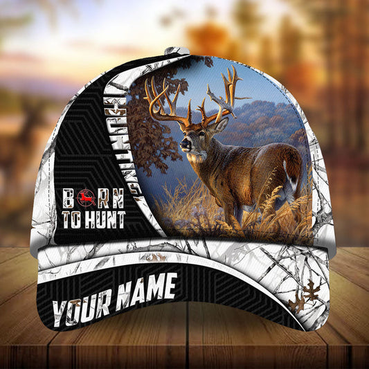 Maxcorners The Majestic Of Born To Hunt Boomerang Hunting Personalized Hats 3D Multicolored
