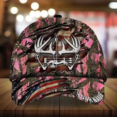 Maxcorners Unique Cracked Bow Deer Hunting Camo Pattern 3D Multicolor Personalized Cap