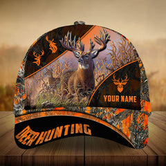 Maxcorners Majestic Of Ancient Deer Pattern Deer Hunting 3D Multicolor Personalized Cap