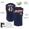 Maxcorners Custom Navy White-Orange Authentic Sleeveless Baseball Jersey LM2605