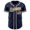 Maxcorners Custom Light Blue White-Old Gold 3D Argentinian Flag Premium Baseball Jersey LM0210