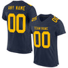 Maxcorners Custom Navy Gold Mesh Authentic Football Jersey LM2605