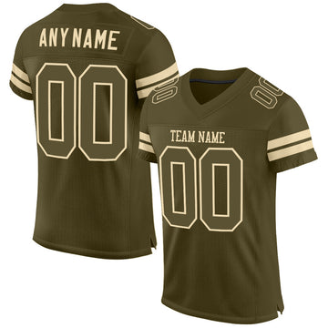 Maxcorners Custom Olive Olive-Cream Mesh Authentic Salute To Service Football Jersey LM2605
