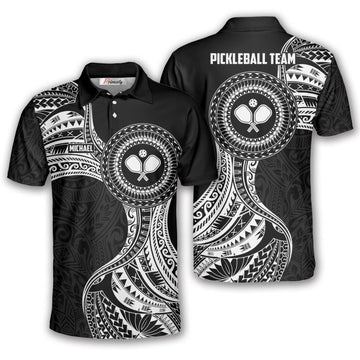 Max Corner Personalized Name and Team name Maori Pattern Pickleball 3D Polo Shirt