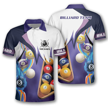 Maxcorners Purple Billiard Personalized Name Unisex Shirt