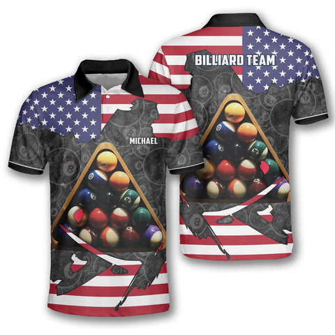 Maxcorners Patriotic Billiard Personalized Name Unisex Shirt