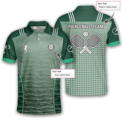 Max Corner Personalized Name and Team name Mint Green Tribal Pickleball 3D Polo Shirt