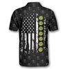 Max Corner Personalized Name and Team name Skull Pattern American Flag Pickleball 3D Polo Shirt
