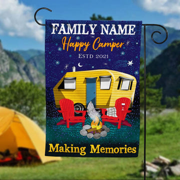Maxcorners Happy Camper Camping Garden Flag VT07