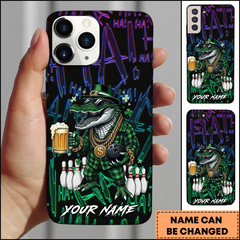 Maxcorners Bowling Phonecase Lucky Irish Crocodile Beer Personalized Name 3D Phone Case