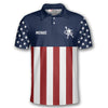 Max Corner Personalized Name and Team name Emblem American Flag Navy Pickleball 3D Polo Shirt