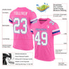 Maxcorners Custom Pink White-Royal Mesh Authentic Football Jersey LM2605
