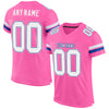 Maxcorners Custom Pink White-Royal Mesh Authentic Football Jersey LM2605