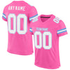 Maxcorners Custom Pink White-Light Blue Mesh Authentic Football Jersey LM2605