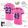 Maxcorners Custom Pink Navy-White Mesh Authentic Football Jersey LM2605