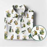 Maxcorners Golf and Tequila Pattern Golf Polos, Funny Whiskey Golf Shirt For Golfers, Golf Shirts For Men
