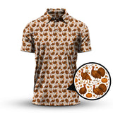 Maxcorners Funny Turkey Golf Shirt For Men, Thanksgiving Golf Shirt, Pattern Golf Shirt For Golfer
